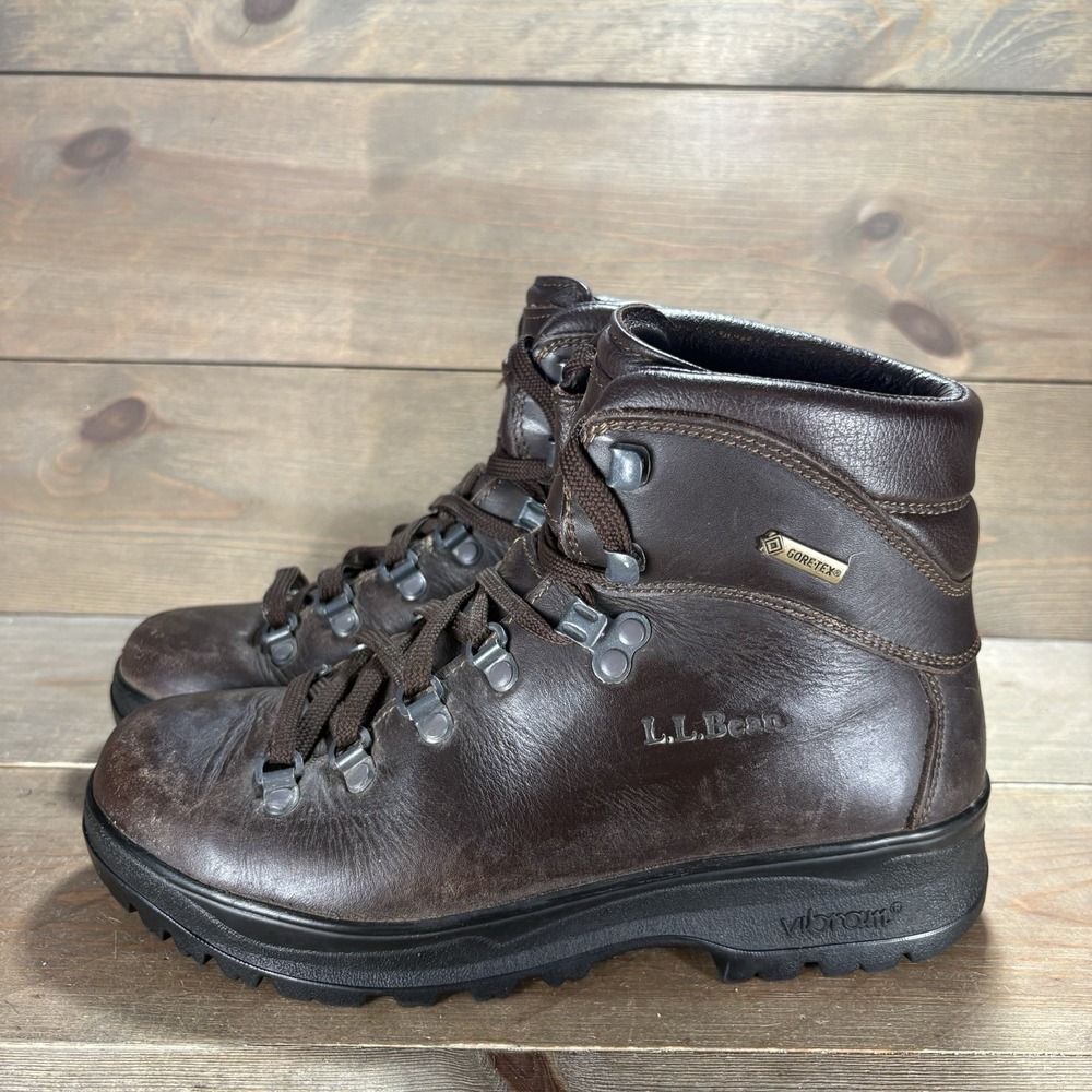 ll bean cresta womens size 7.5 wide shoes brown leather waterproof hiking boots